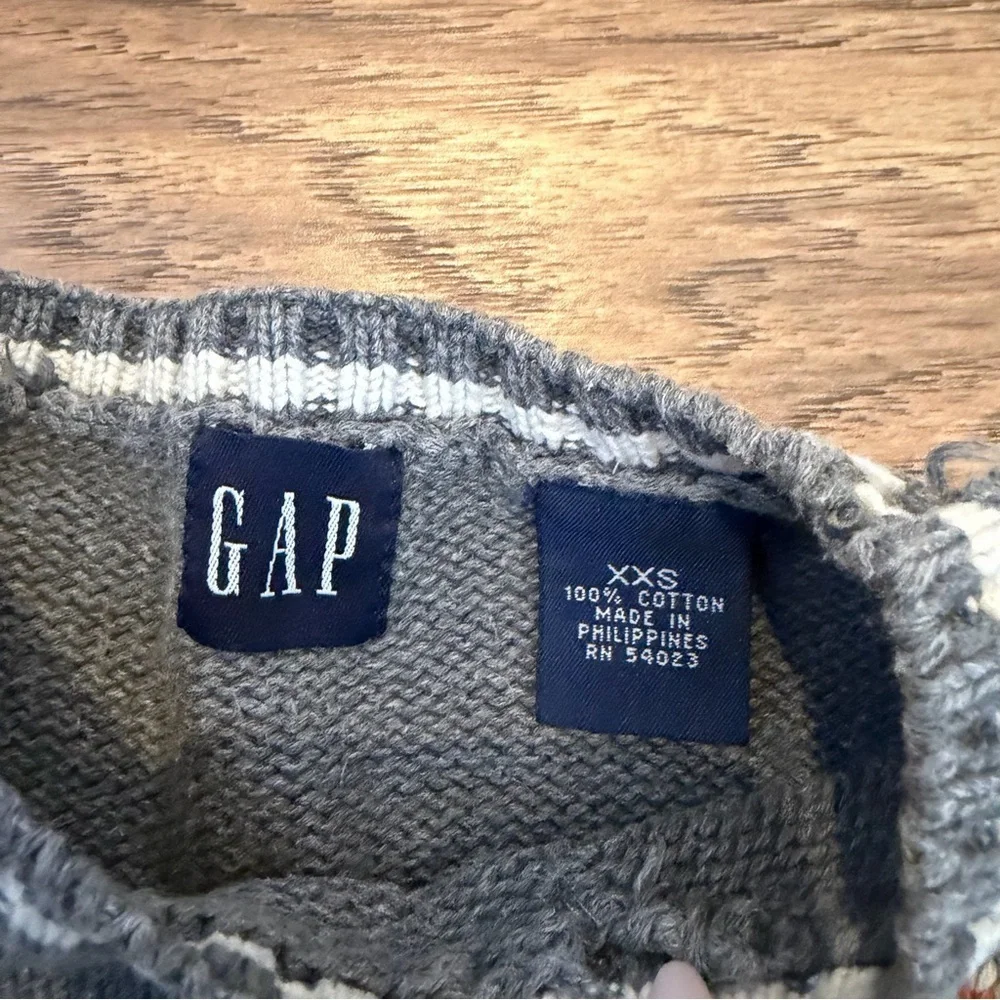 Vintage Y2k Baby Gap Grey Knit Rare Blend Dog Sweater Size 2T EUC